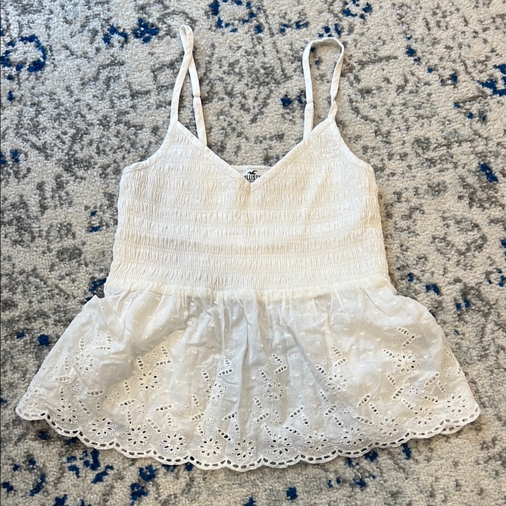 Hollister White Lace Camisole Top